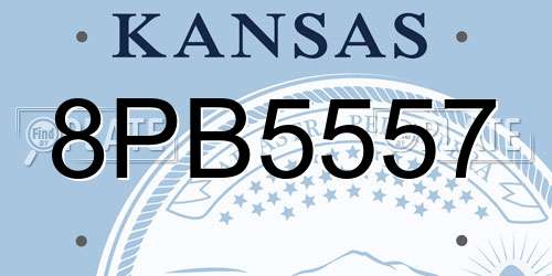 8PB5557 Kansas License Plate