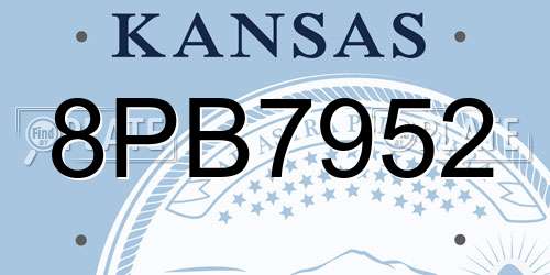 8PB7952 Kansas License Plate