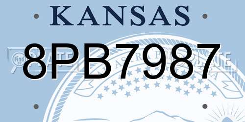 8PB7987 Kansas License Plate