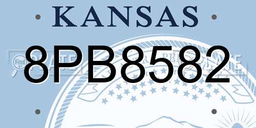 8PB8582 Kansas License Plate