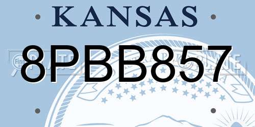 8PBB857 Kansas License Plate