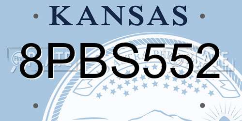 8PBS552 Kansas License Plate