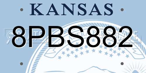 8PBS882 Kansas License Plate