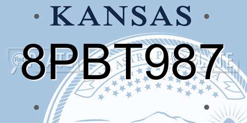 8PBT987 Kansas License Plate