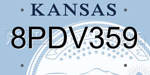 8PDV359 Kansas License Plate