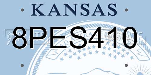 8PES410 Kansas License Plate