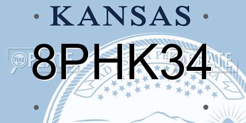 8PHK34 Kansas License Plate
