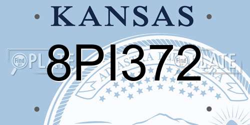 8PI372 Kansas License Plate