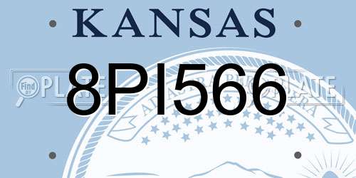 8PI566 Kansas License Plate