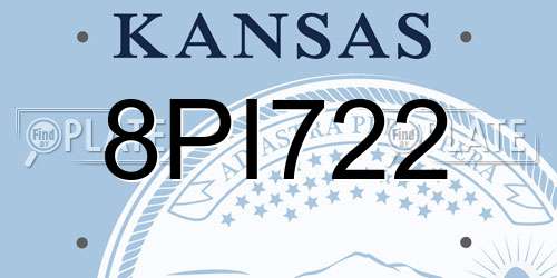 8PI722 Kansas License Plate