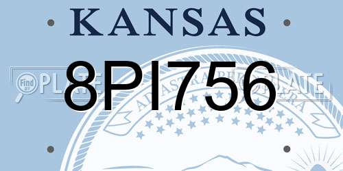8PI756 Kansas License Plate