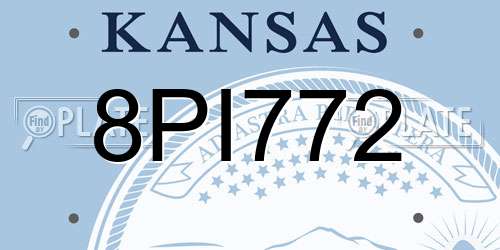 8PI772 Kansas License Plate