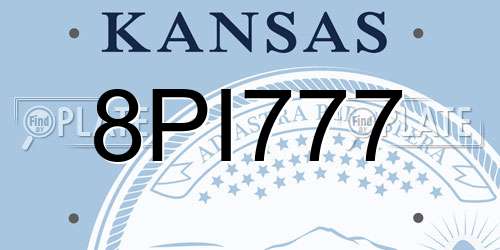 8PI777 Kansas License Plate