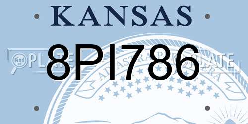 8PI786 Kansas License Plate