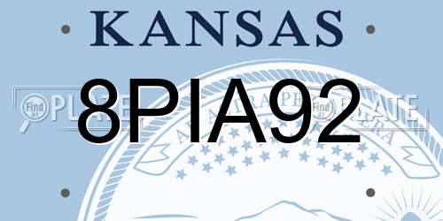 8PIA92 Kansas License Plate