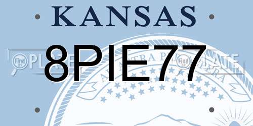 8PIE77 Kansas License Plate