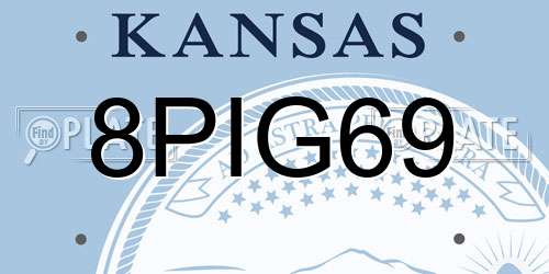 8PIG69 Kansas License Plate