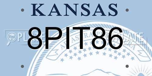 8PIT86 Kansas License Plate