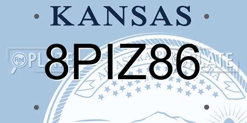 8PIZ86 Kansas License Plate