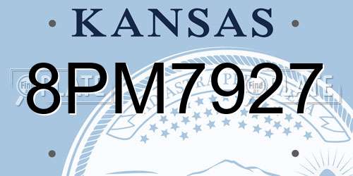 8PM7927 Kansas License Plate