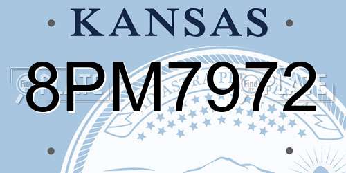 8PM7972 Kansas License Plate
