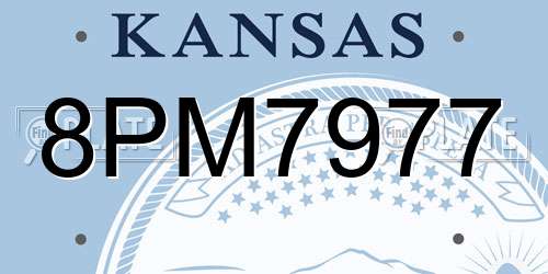 8PM7977 Kansas License Plate