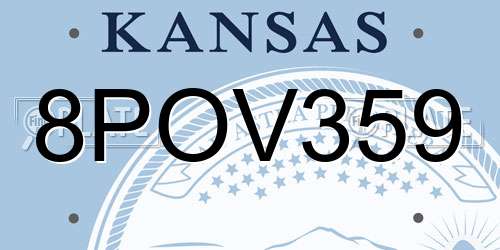 8POV359 Kansas License Plate