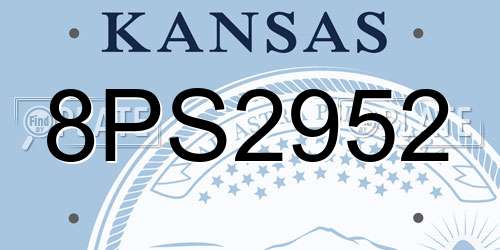 8PS2952 Kansas License Plate