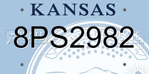 8PS2982 Kansas License Plate