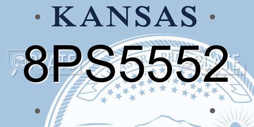 8PS5552 Kansas License Plate