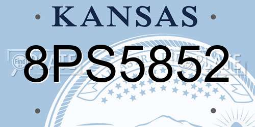 8PS5852 Kansas License Plate