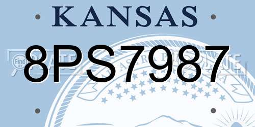 8PS7987 Kansas License Plate