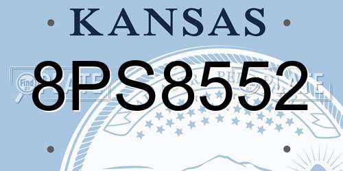 8PS8552 Kansas License Plate