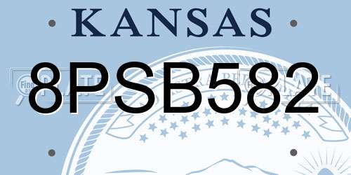 8PSB582 Kansas License Plate
