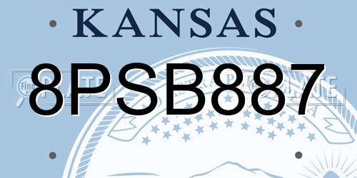 8PSB887 Kansas License Plate