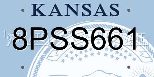 8PSS661 Kansas License Plate