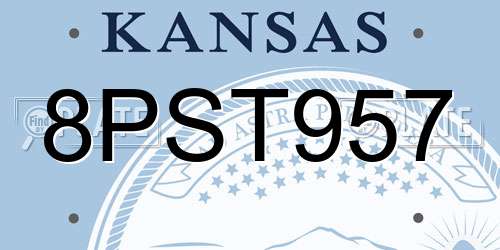 8PST957 Kansas License Plate