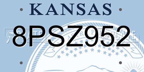 8PSZ952 Kansas License Plate