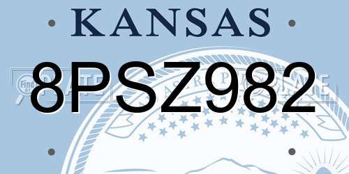 8PSZ982 Kansas License Plate