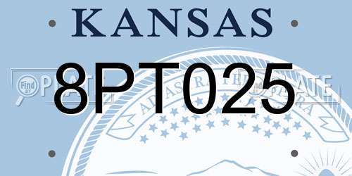 8PT025 Kansas License Plate