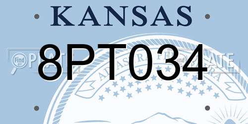 8PT034 Kansas License Plate