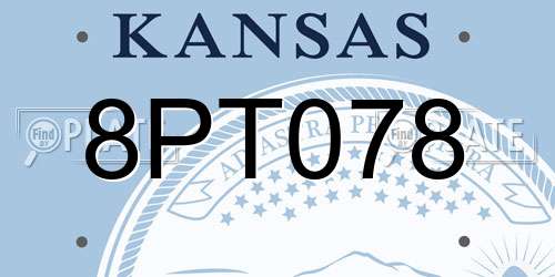 8PT078 Kansas License Plate