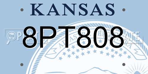 8PT808 Kansas License Plate