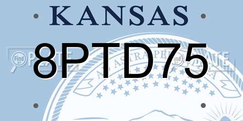 8PTD75 Kansas License Plate