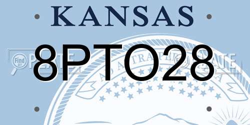 8PTO28 Kansas License Plate