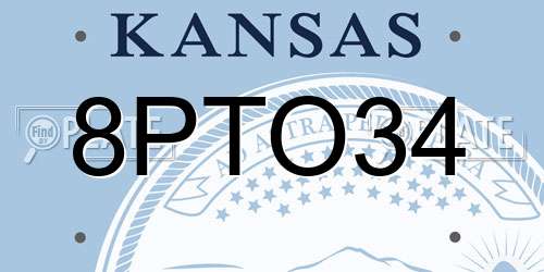 8PTO34 Kansas License Plate