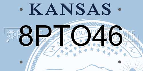 8PTO46 Kansas License Plate