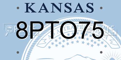 8PTO75 Kansas License Plate