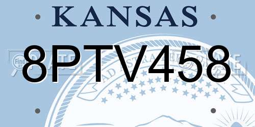 8PTV458 Kansas License Plate