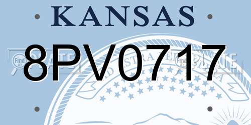 8PV0717 Kansas License Plate